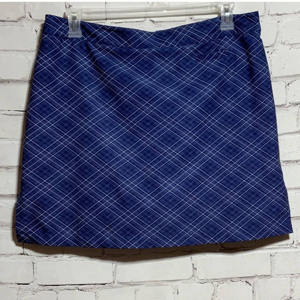 Tommy Armour Womens Dri Logic Golf Tennis Skort Skirt Blue Plaid Pockets Sz 4